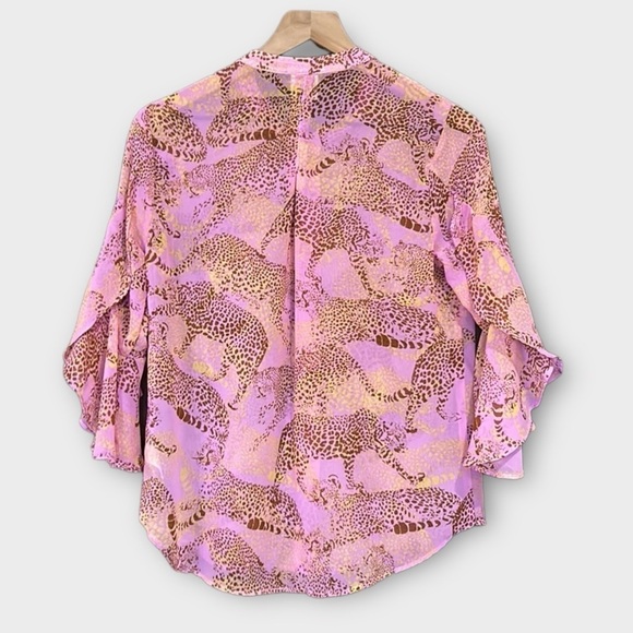 CAbi 5711 Minx Sheer Leopard Blouse Size XS - Picture 4 of 9